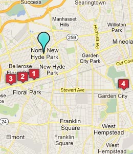 Map of North New Hyde Park, NY hotels