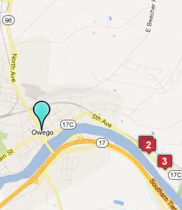 Map of Owego, NY hotels