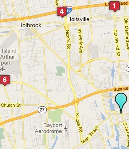 Map of Patchogue, NY hotels