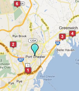Map of Port Chester, NY hotels