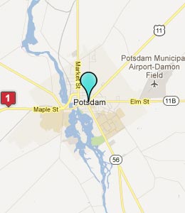 Map of Potsdam, NY hotels