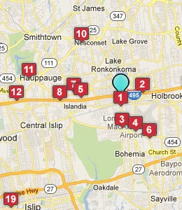 Map of Ronkonkoma, NY hotels