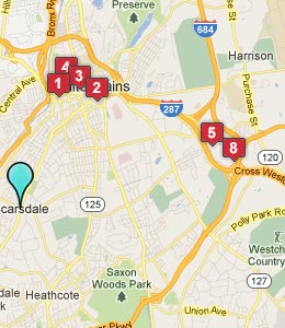 Map of Scarsdale, NY hotels