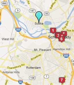 Map of Scotia, NY hotels