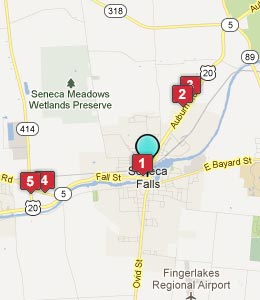 Map of Seneca Falls, NY hotels
