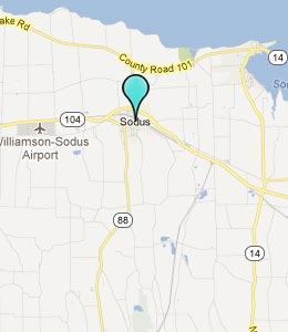 Map of Sodus, NY hotels