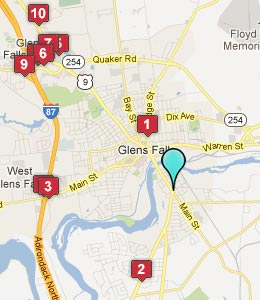 Map of South Glens Falls, NY hotels