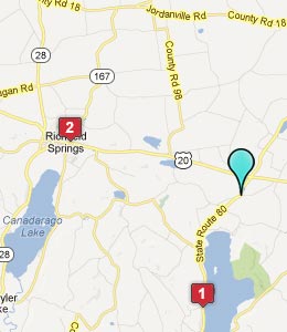 Map of Springfield Center, NY hotels