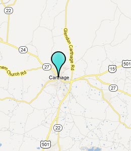 Map of Carthage, NC hotels