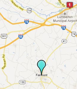 Map of Fairmont, NC hotels