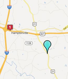 Map of Hamptonville, NC hotels