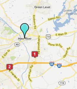 Map of Haw River, NC hotels