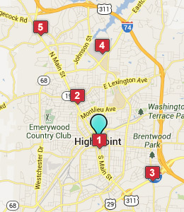 Map of High Point, IN hotels