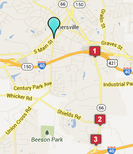 Map of Kernersville, IN hotels