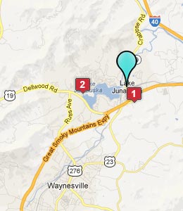 Map of Lake Junaluska, NC hotels