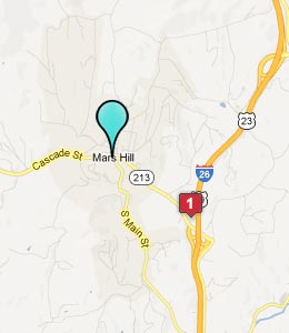 Map of Mars Hill, NC hotels