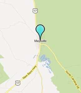 Map of Maysville, NC hotels