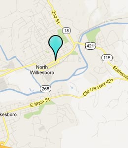Map of North Wilkesboro, NC hotels