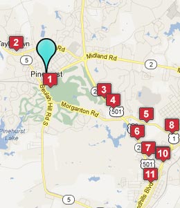 Map of Pinehurst, NC hotels
