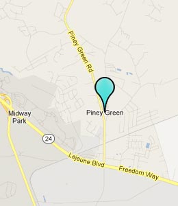 Map of Piney Green, NC hotels