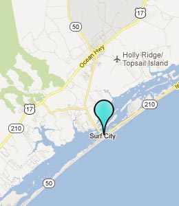 Map of Surf City, NC hotels