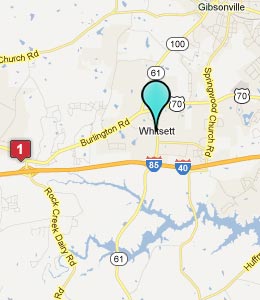 Map of Whitsett, NC hotels
