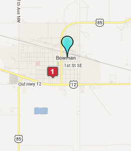 Map of Bowman, ND hotels