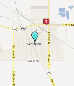 Map of Carrington, ND hotels