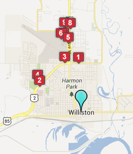 Map of Williston, ND hotels