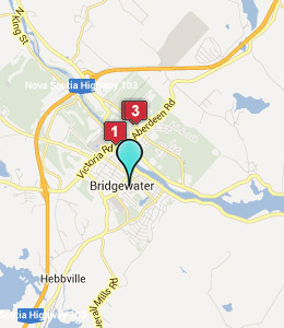 Map of Bridgewater, NS hotels