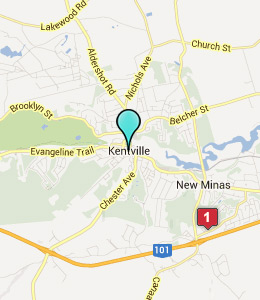 Map of Kentville, NS hotels
