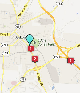 Map of Jackson, OH hotels