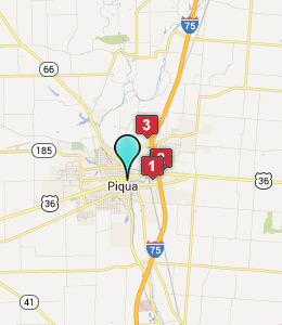Map of Piqua, OH hotels