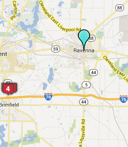 Map of Ravenna, OH hotels