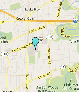 Map of Rocky River, OH hotels