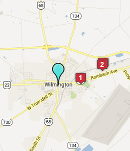 Map of Wilmington, OH hotels