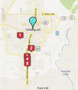 Map of Tahlequah, OK hotels