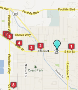 Map of Altamont, OR hotels