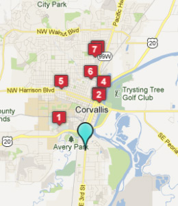Map of Corvallis, OR hotels