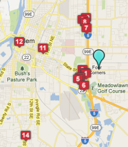 Map of Four Corners, OR hotels