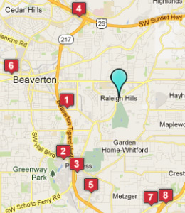 Map of Raleigh Hills, OR hotels