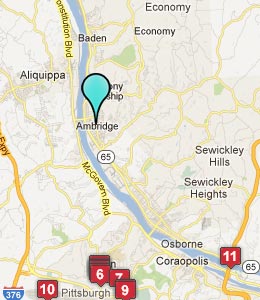 Map of Ambridge, PA hotels