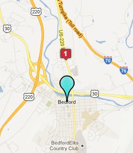 Map of Bedford, PA hotels