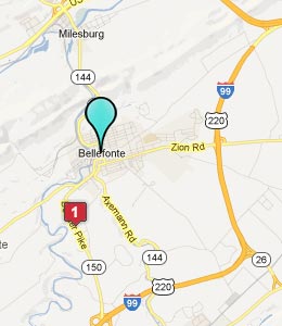 Map of Bellefonte, PA hotels