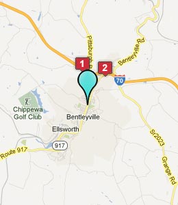 Map of Bentleyville, PA hotels