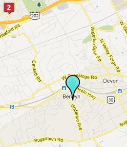 Map of Berwyn, PA hotels