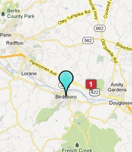 Map of Birdsboro, PA hotels