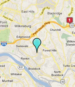 Map of Braddock Hills, PA hotels