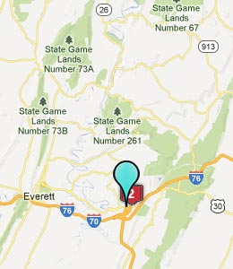 Map of Breezewood, PA hotels