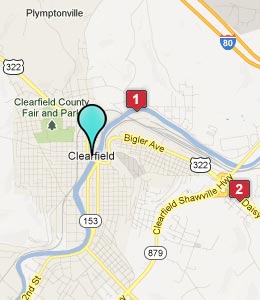 Map of Clearfield, PA hotels